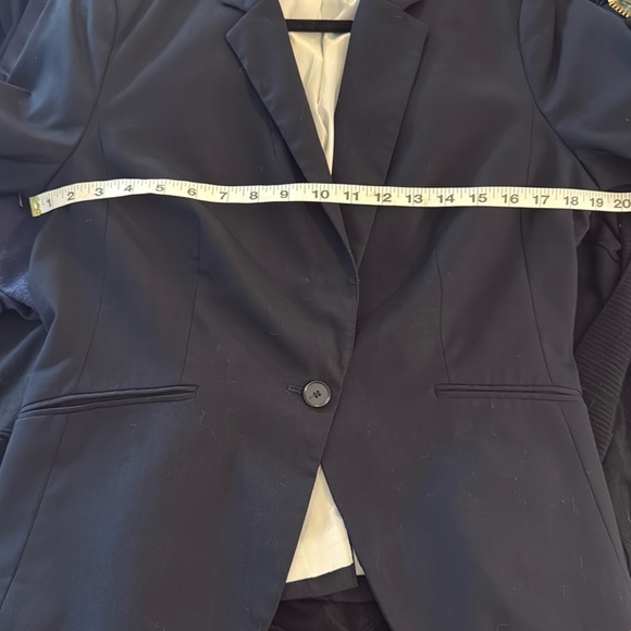 💼 H&M suit jacket blazer black single button tailored fit fully lined size 12 - Picture 8 of 10